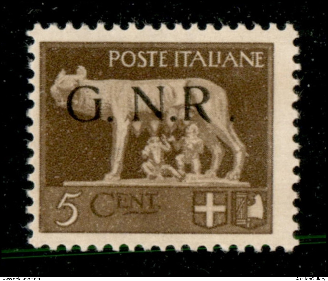 RSI - G.N.R. Brescia - 1943 - 5 Cent (470/I L) Con R Accostata A N - Gomma Integra (375) - Sonstige & Ohne Zuordnung