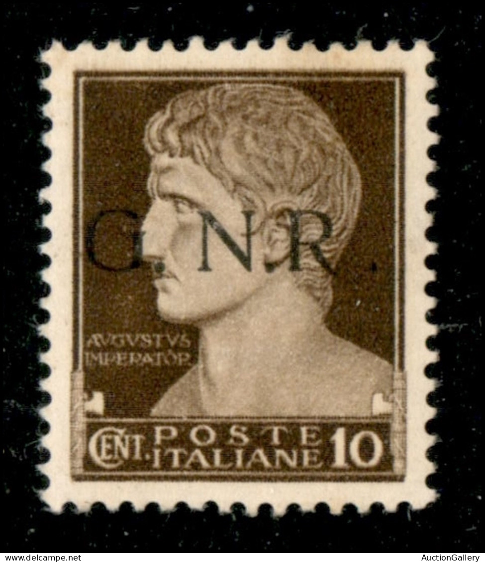 RSI - G.N.R. Brescia - 1943 - 10 Cent (471/I L) Con R Accostato A N - Gomma Integra - Ottimamente Centrato (150) - Autres & Non Classés