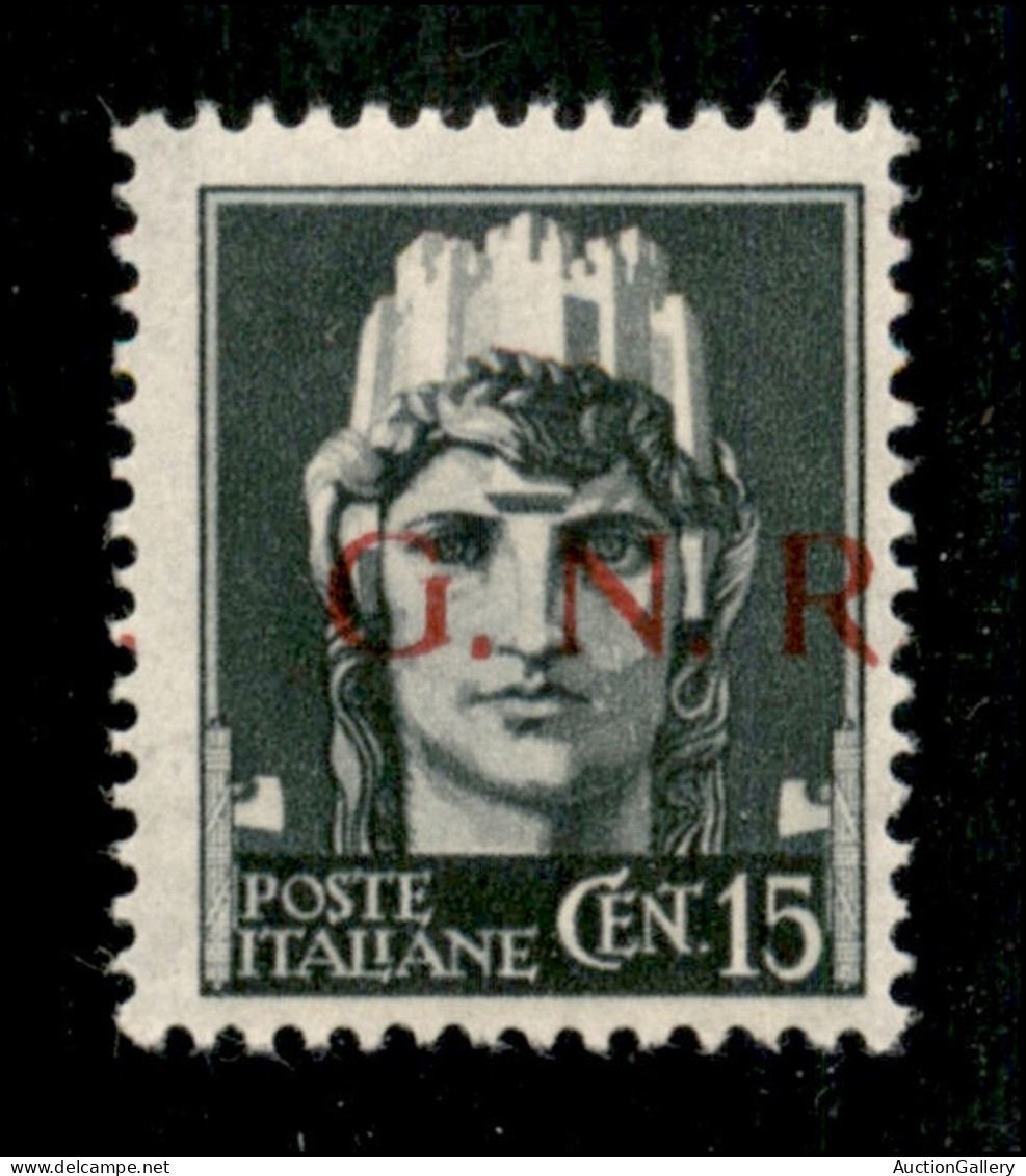RSI - G.N.R. Brescia - 1943 - 15 Cent (472/Ihb) Con Punto A Sinistra - Gomma Integra - Sonstige & Ohne Zuordnung