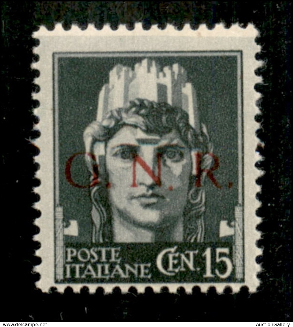 RSI - G.N.R. Brescia - 1943 - 15 Cent (472/Ipd) - Punto Piccolo Basso Dopo N - Gomma Integra - Autres & Non Classés