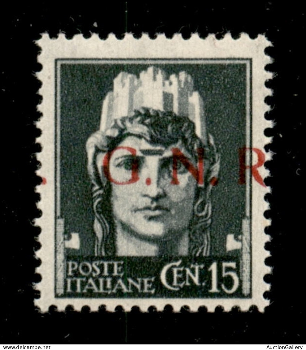 RSI - G.N.R. Brescia - 1943 - 15 Cent (472/Ihb - Varietà Pb) Con Punto Grosso Dopo N + Punto A Sinistra - Gomma Integra  - Other & Unclassified