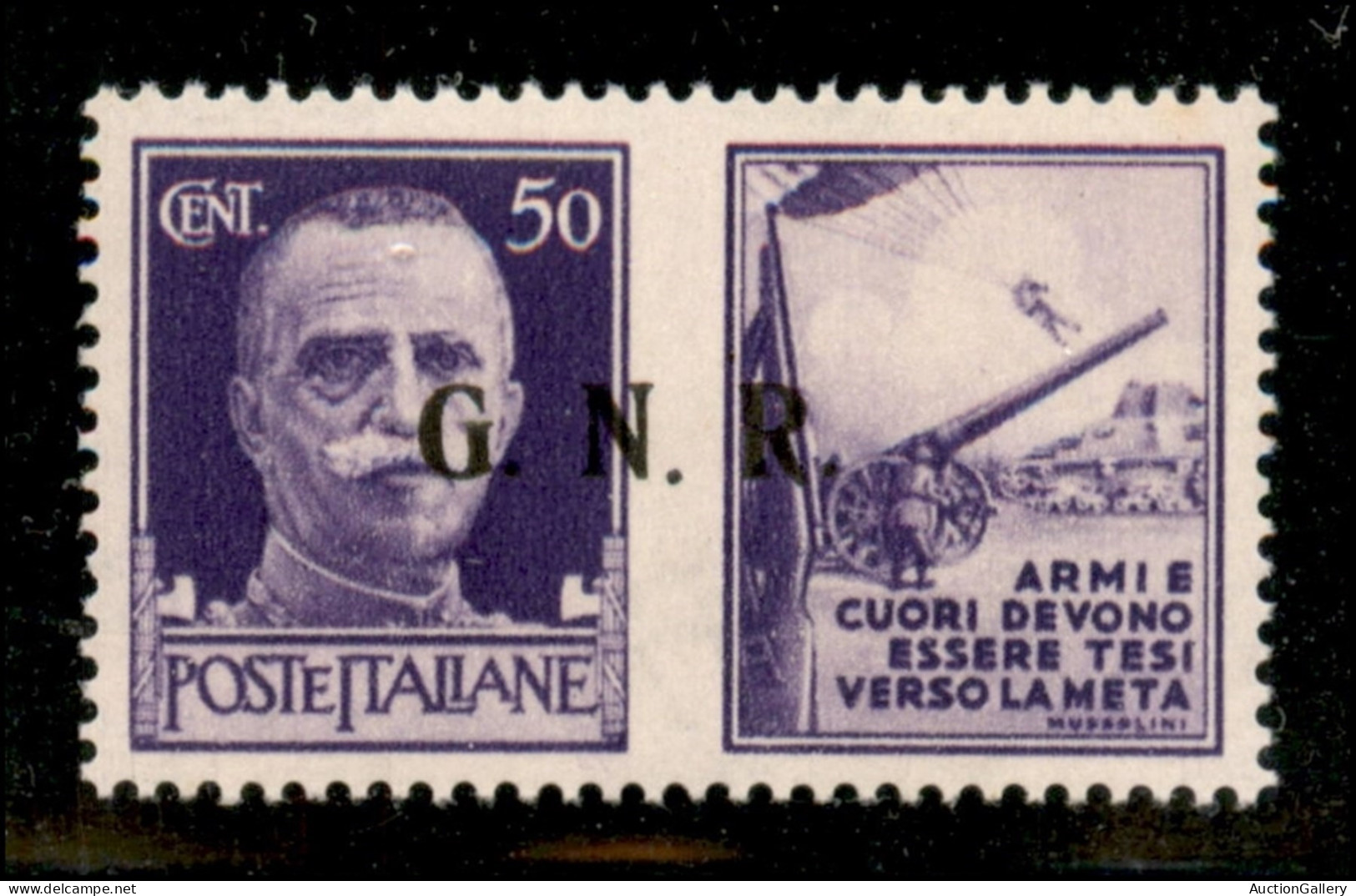 RSI - G.N.R. Brescia - 1943 - 50 Cent Esercito (22/IIee Varietà) - Punto Piccolo (basso Dopo N) - Gomma Integra - Non Ca - Otros & Sin Clasificación