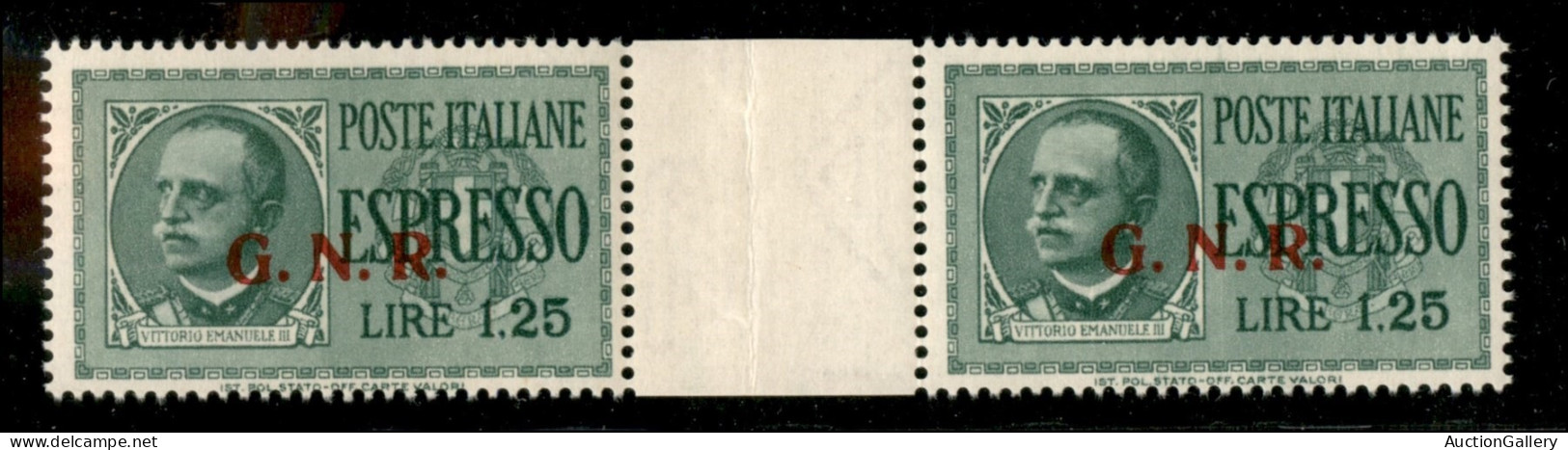 RSI - G.N.R. Brescia - 1943 - 1,25 Lire (19/II) - Coppia Con Interspazio Al Centro - Gomma Integra - Autres & Non Classés