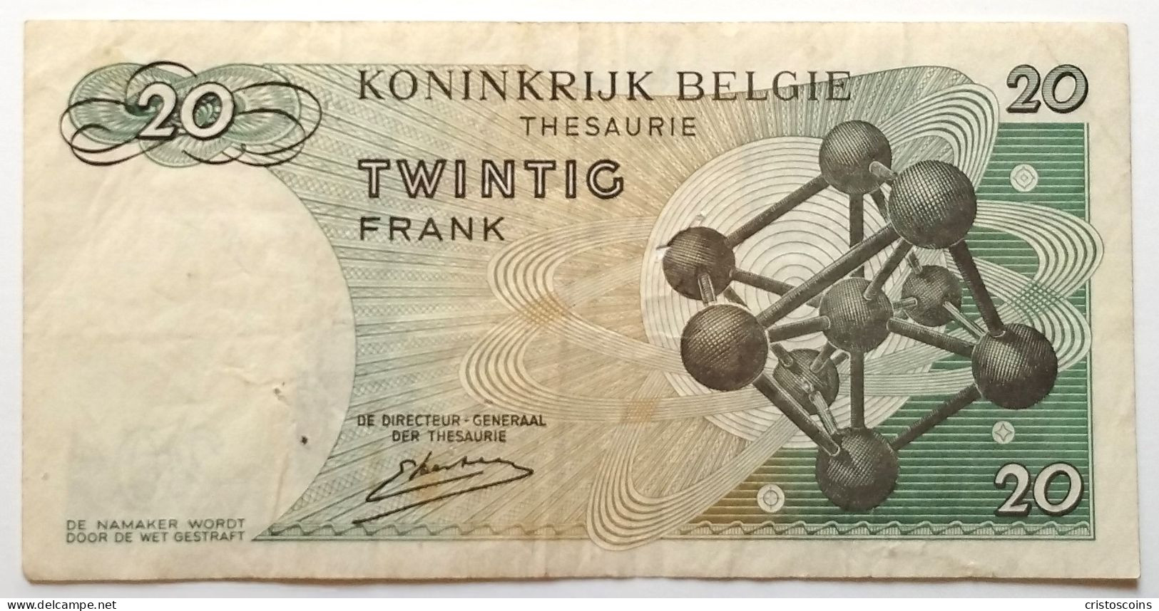 1964 *Belgio 20 Franchi "Re Baldovino I" (p138)  VF  (B/78 - 20 Francs