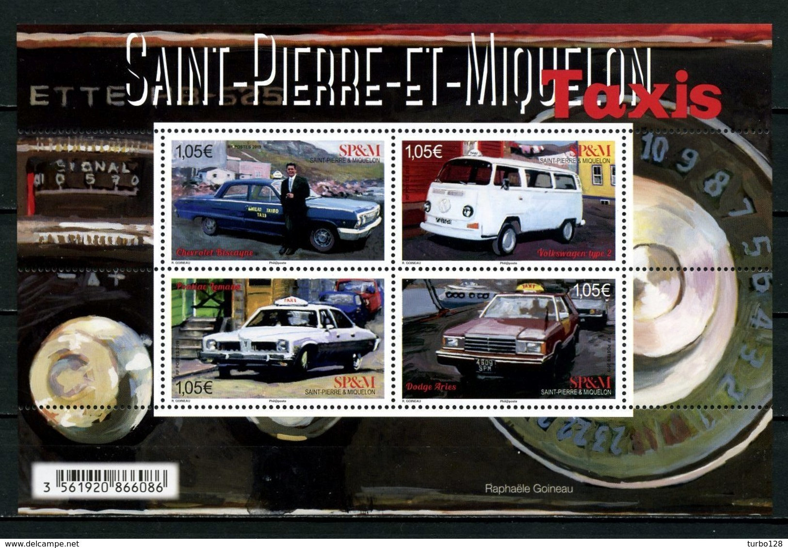 SPM Miquelon 2019 N° F1222 ** Neuf MNH Superbe Transports Les Taxis Chevrolet Pontiac Dodge Volkswagen Cars - Ongebruikt