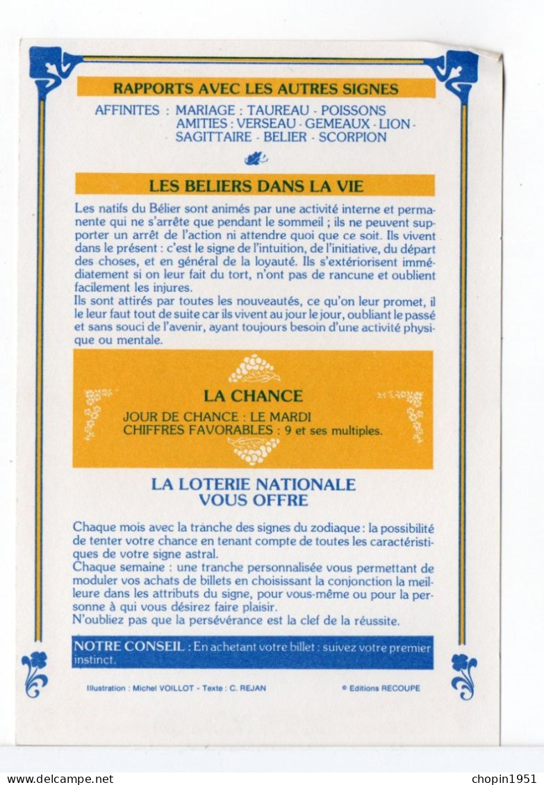 CPM - LOTERIE NATIONALE - BÉLIER - Other & Unclassified