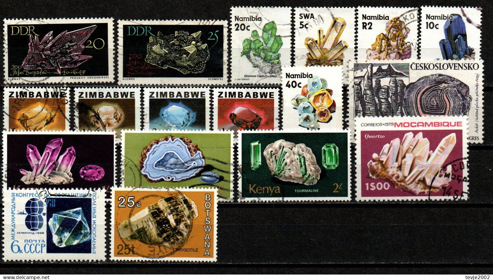 Kleine Sammlung Mineralien Minerals - Aus Aller Welt - Postfrisch MNH + Gestempelt Used - Minerales