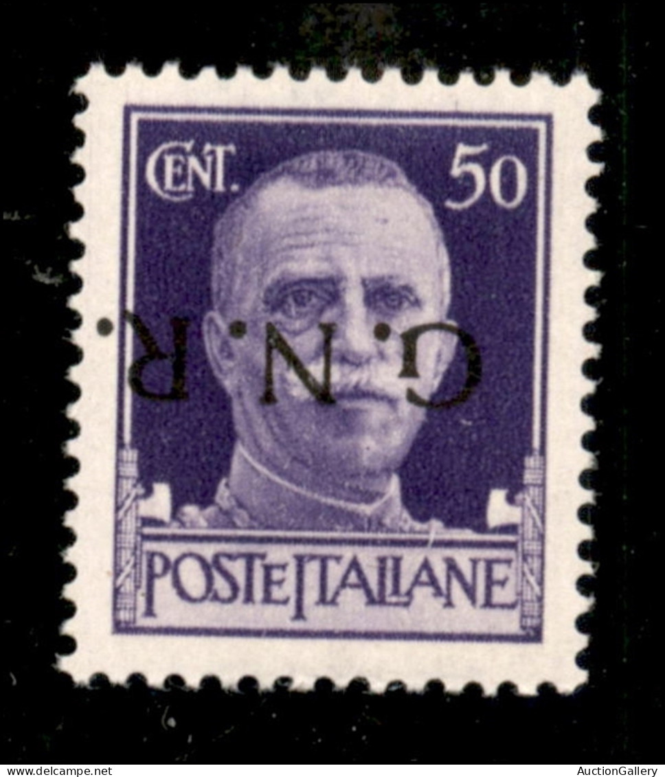 RSI - G.N.R. Verona - 1944 - 50 Cent (477a) Con Soprastampa Capovolta - Gomma Integra - Oliva + Raybaudi - Sonstige & Ohne Zuordnung