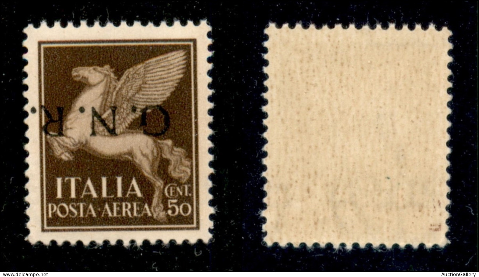 RSI - G.N.R. Verona - 1944 - 50 Cent (118a) Con Soprastampa Capovolta - Gomma Integra (110) - Other & Unclassified