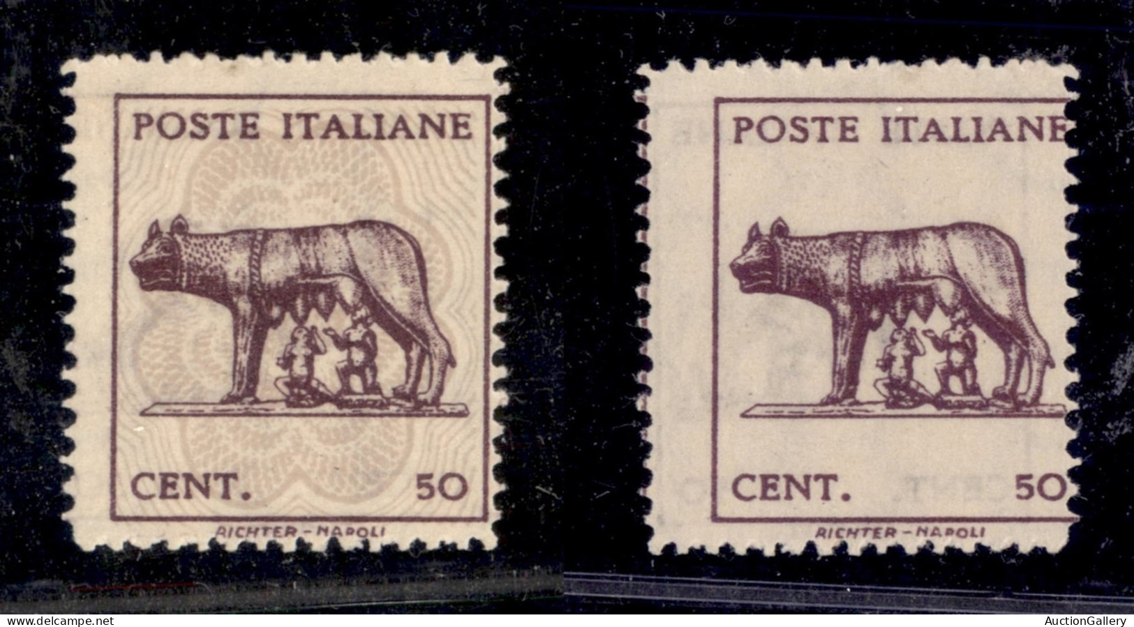 Luogotenenza - 1943 - 50 Cent (515d) Stampa Recto Verso Con Retro Spostato (300) - Andere & Zonder Classificatie