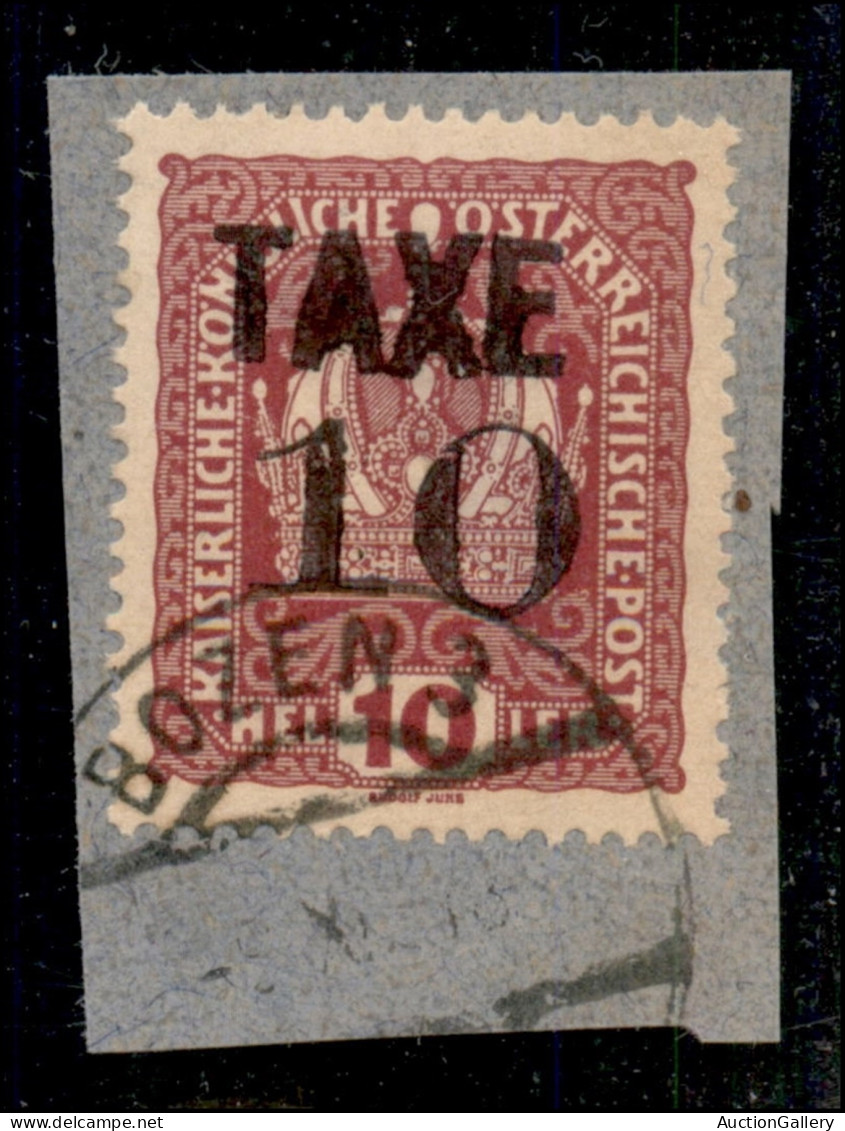 Occupazioni I Guerra Mondiale - Trentino-Alto Adige - 1918 - Taxe 10 Su 10 Heller (67) Usato Su Frammento - Other & Unclassified