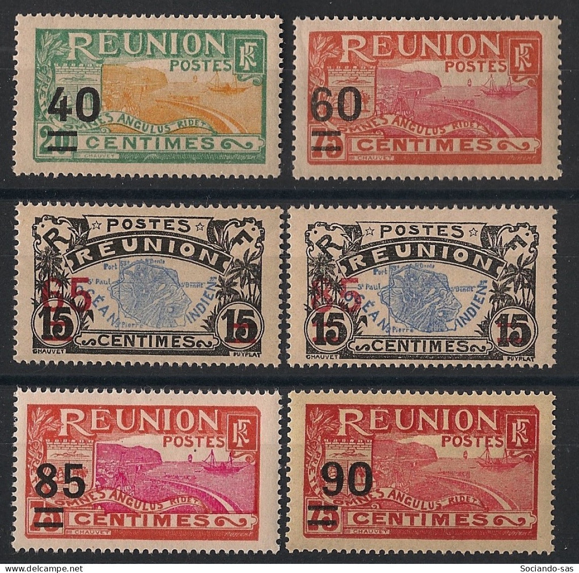 REUNION - 1922-27 - N°YT. 97 à 102 - Série Complète - Neuf Luxe ** / MNH / Postfrisch - Ungebraucht