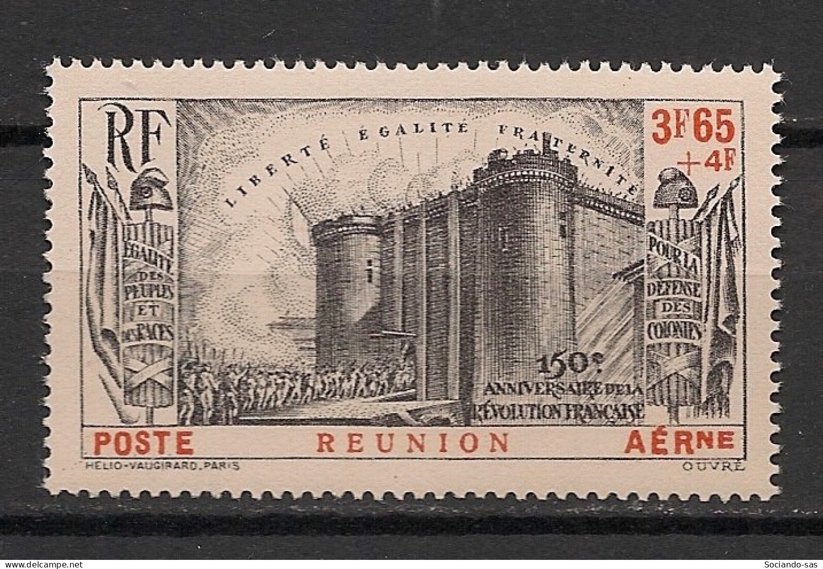 REUNION - 1939 - Poste Aérienne PA N°YT. 6 - Révolution Française - Neuf Luxe ** / MNH / Postfrisch - Airmail