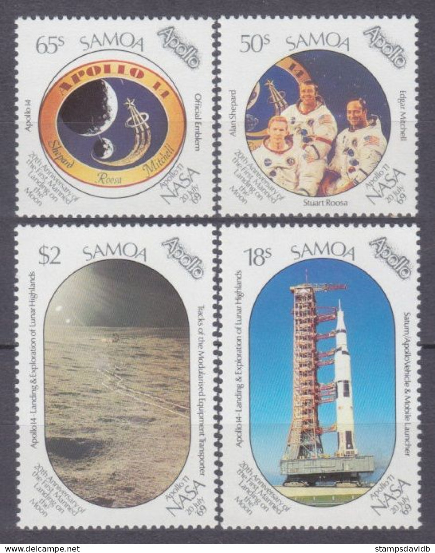 1989 Samoa 685-688 25 Years Of Apollo 11 Moon Landing - Ozeanien