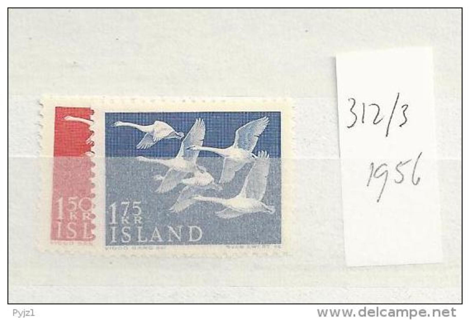 1956 MNH Iceland, Island, Mi 212-3 - Ongebruikt