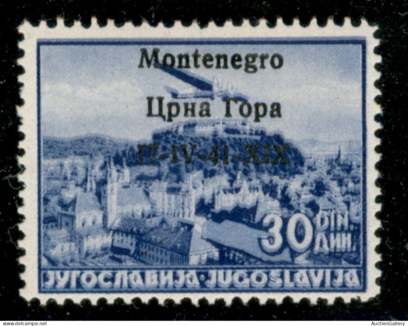 Occupazioni II Guerra Mondiale - Montenegro - 1941 - 30 Din Posta Aerea (8) - Gomma Integra - Other & Unclassified