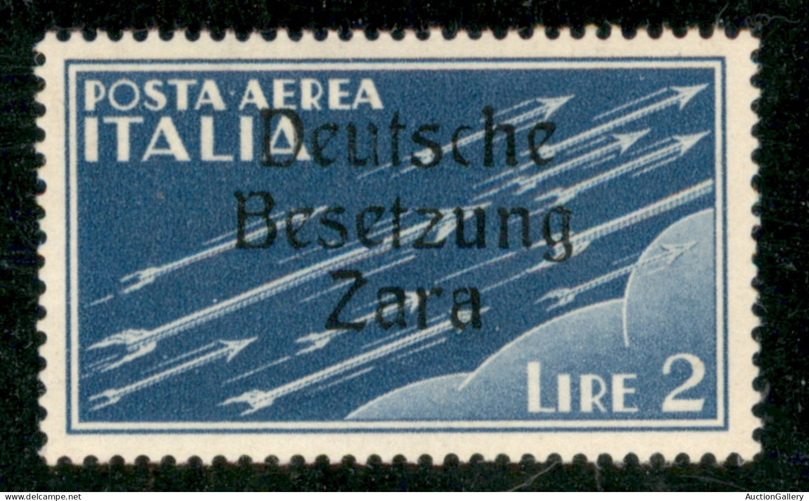 Occupazioni Straniere Di Territori Italiani - Occupazione Tedesca - Zara - 1943 - 2 Lire Posta Aerea (6 T) - C + T Stret - Sonstige & Ohne Zuordnung