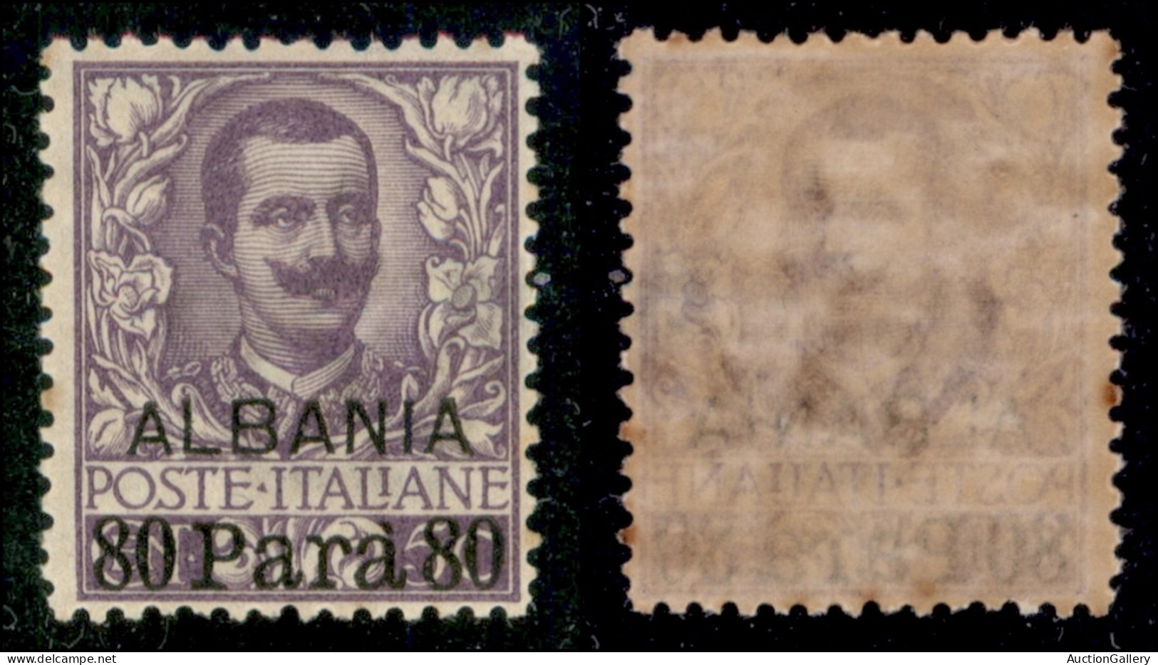Uffici Postali All'Estero - Levante - Albania - 1907 - 80 Para Su 50 Cent Floreale (9) - Gomma Integra - Sonstige & Ohne Zuordnung