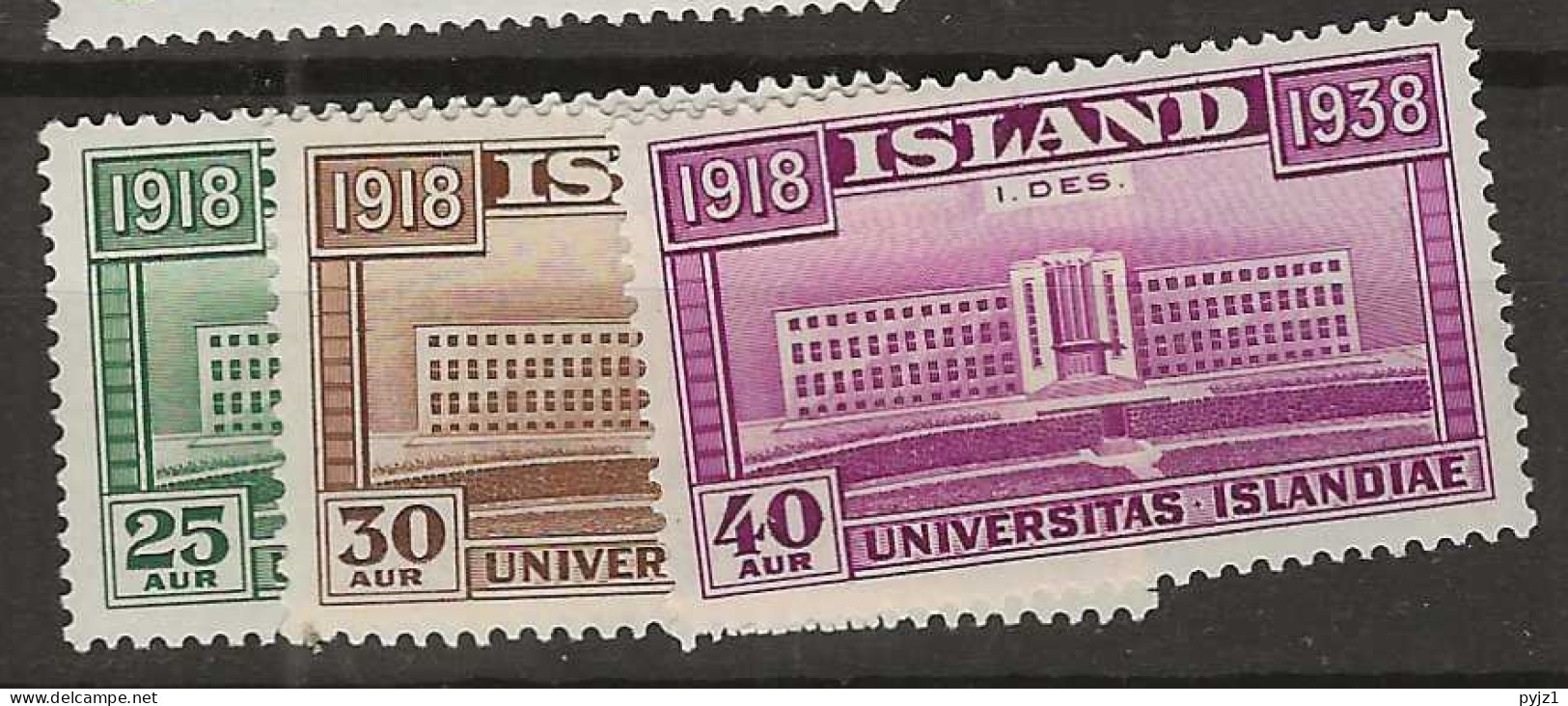 1938 MH Iceland, Mi 200-02 - Ungebraucht