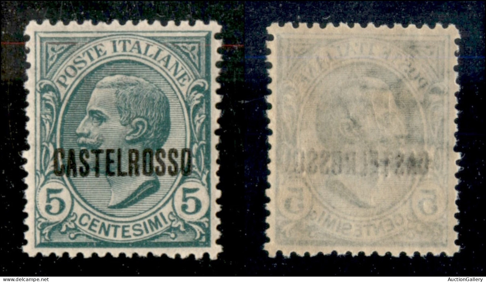 Colonie - Castelrosso - 1922 - 5 Cent Leoni (1) - Gomma Integra - Perfettamente Centrato (90) - Autres & Non Classés