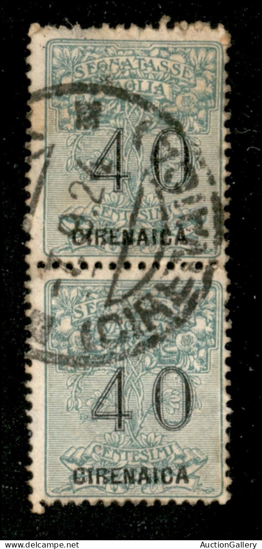 Colonie - Cirenaica - 1924 - 40 Cent  Segnatasse Vaglia (2) - Coppia Verticale Usata - Andere & Zonder Classificatie