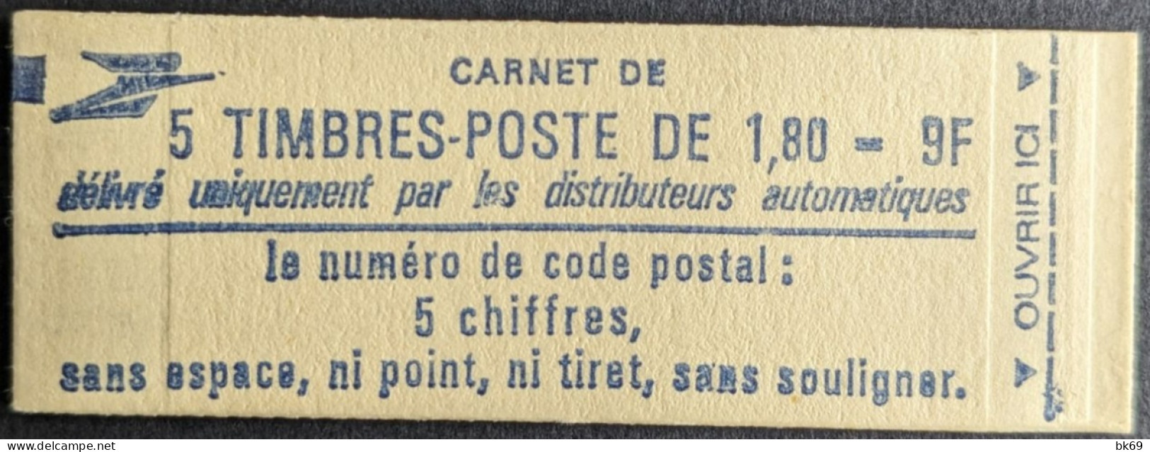 2220 C1 Conf. - Gomme Striée Carnet Fermé Liberté 1.80F Rouge - Modern : 1959-…