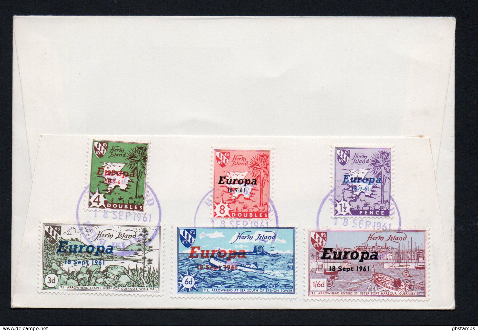 Herm Island 1961 Europa Overprints Set FDC Posted In Guernsey Post Free Within UK See Scans - Emissione Locali