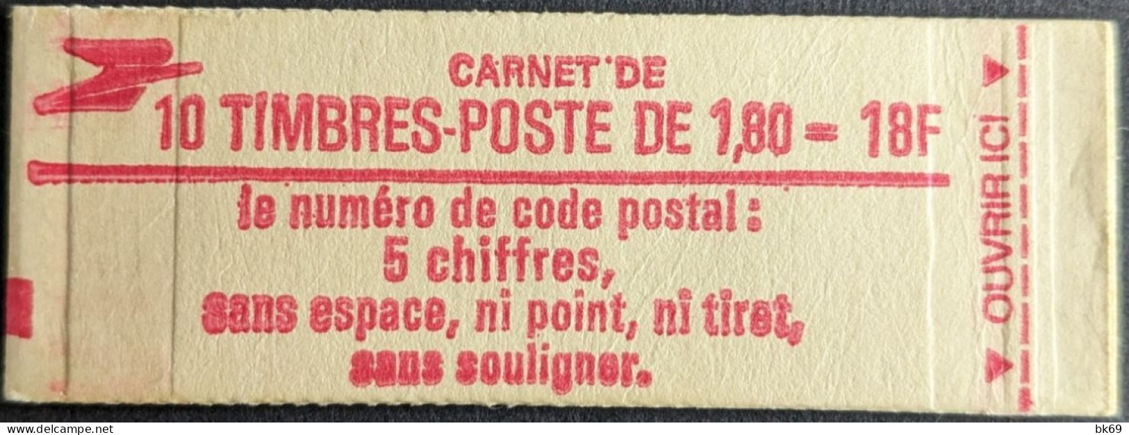 2220 C5 Conf. 7 Carnet Fermé Liberté 1.80F Rouge - Modernes : 1959-...