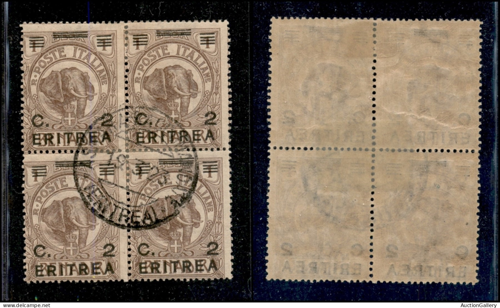 Colonie - Eritrea - 1922 - 2 Cent Su 1 Besa (54) - Quartina Usata - Other & Unclassified