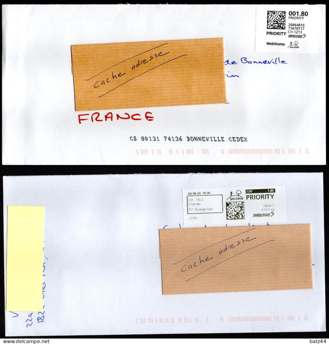 SUISSE SWISS POST 2 ENVELOPPE COVER LETTRE - Briefe U. Dokumente