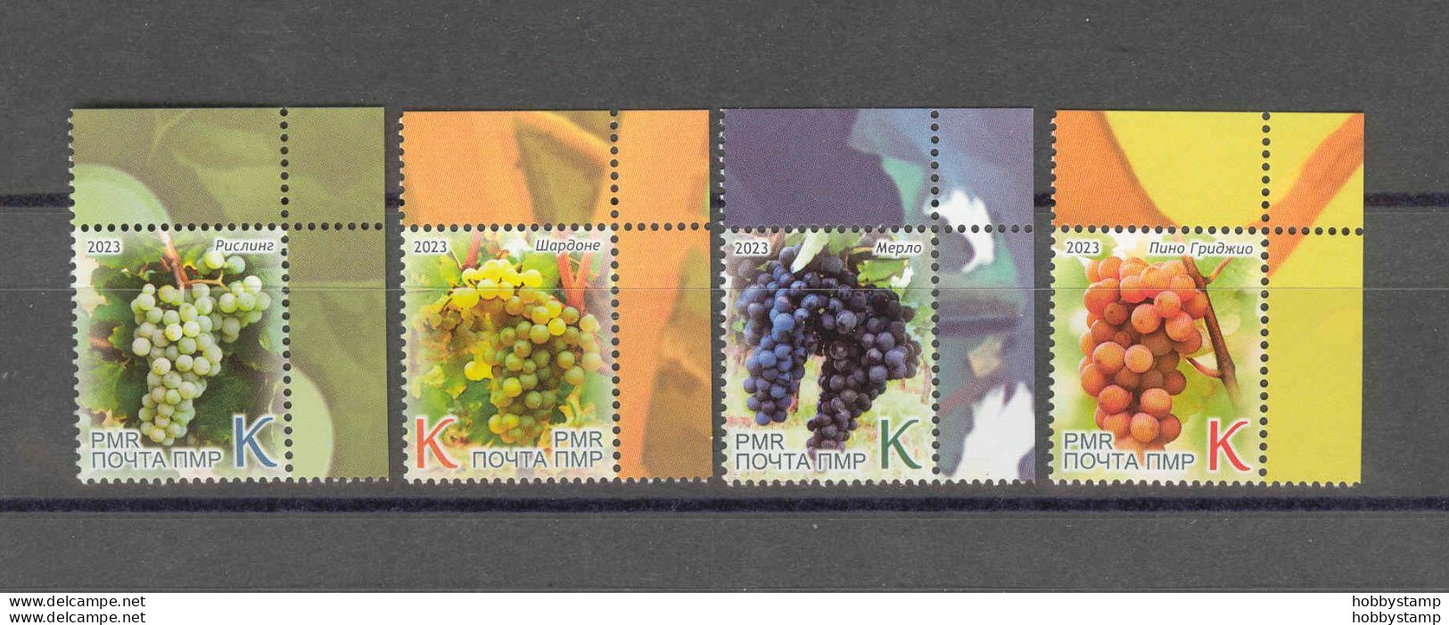 Label Transnistria 2023 Grape Varieties 4v**MNH Corner - Vignettes De Fantaisie