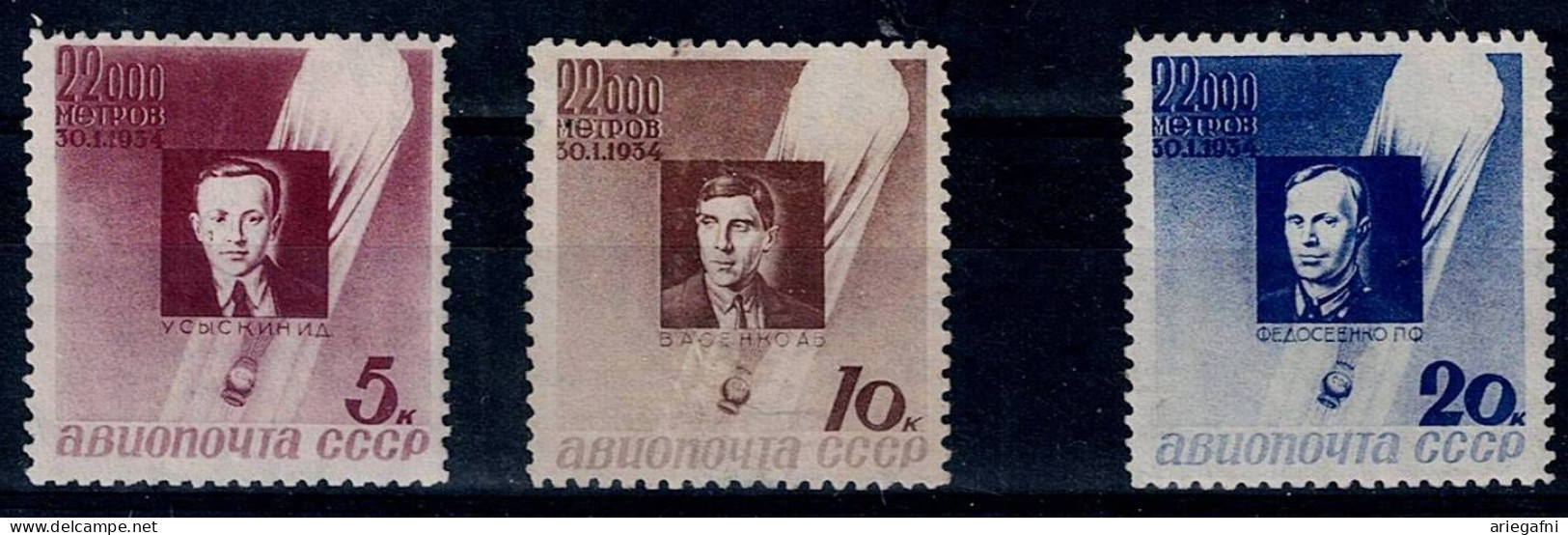 RUSSIA  1934 STRATONAUTS MI No 480-2 MNH VF!! - Unused Stamps