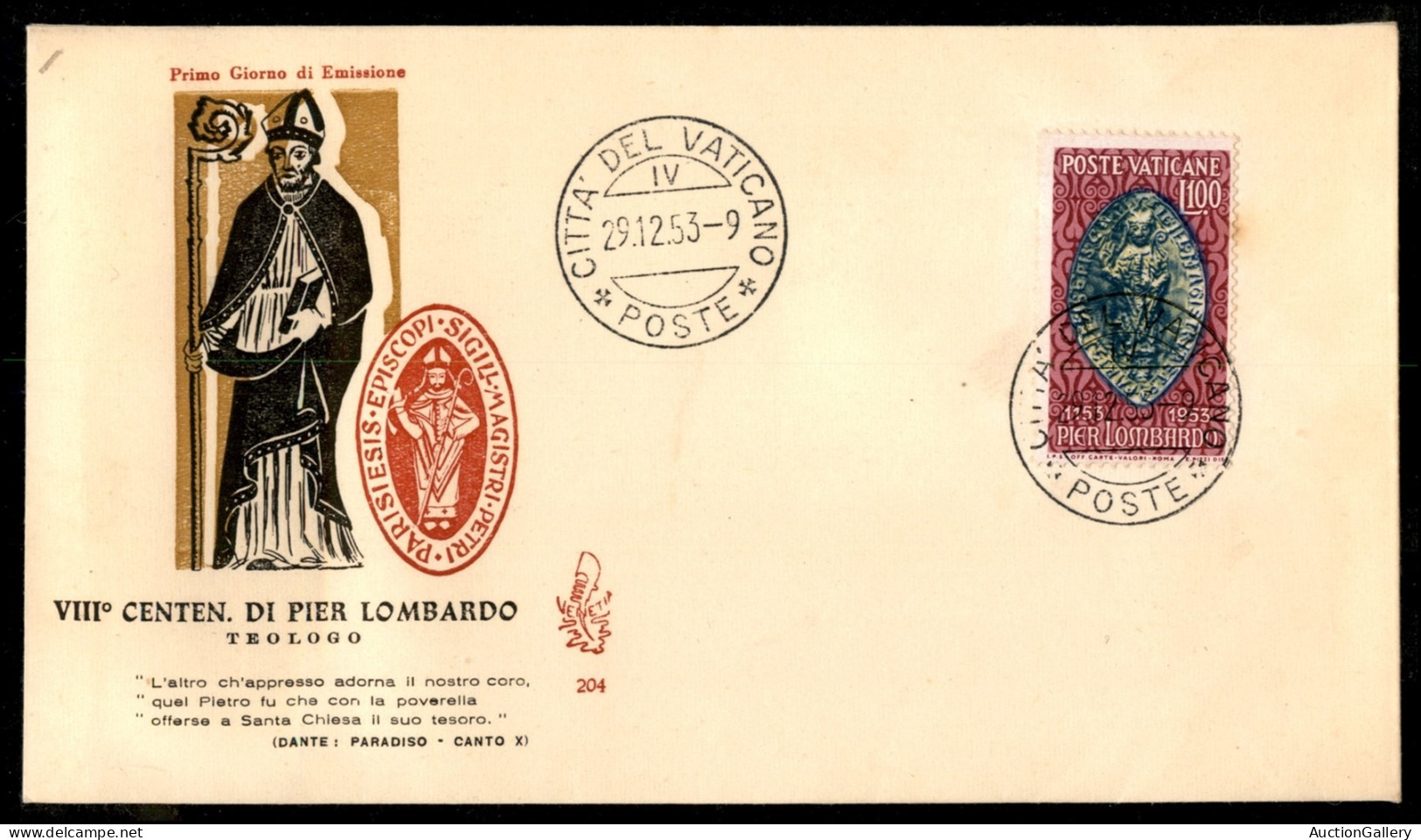 VATICANO - Pier Lombardo 100 Lire (173) Su FDC - Other & Unclassified