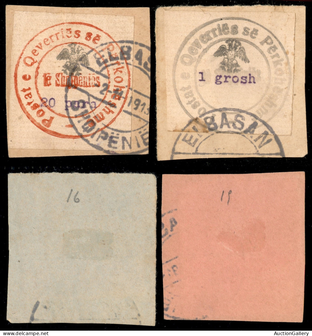 EUROPA - ALBANIA - 1913 - 20 Para (19) + 1 Grosh (20) Usati Su Frammenti - Other & Unclassified