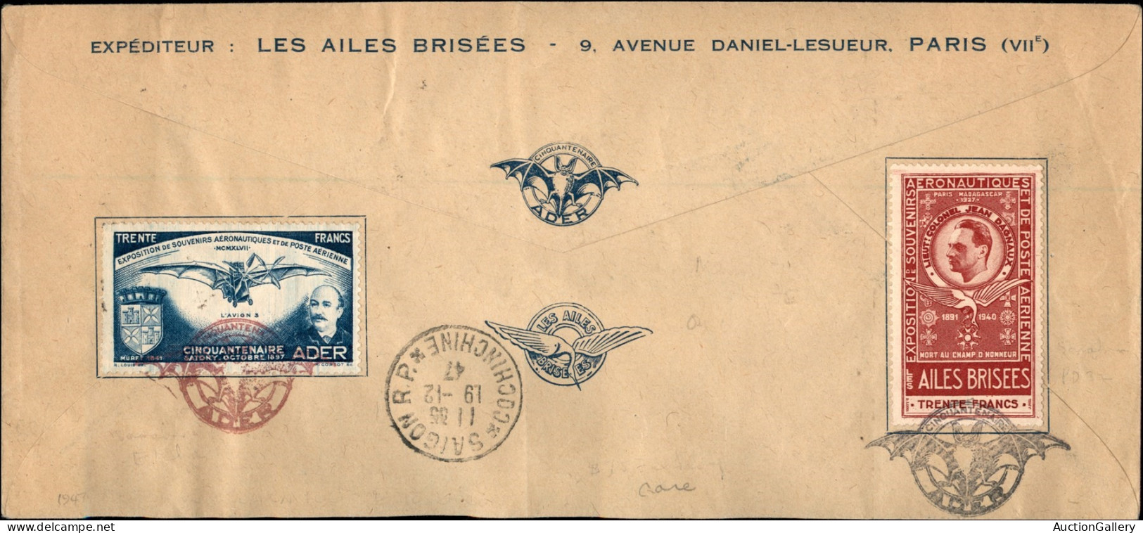 EUROPA - FRANCIA - 1947 (11 Dicembre) - Ader Parigi Saigon - Otros & Sin Clasificación