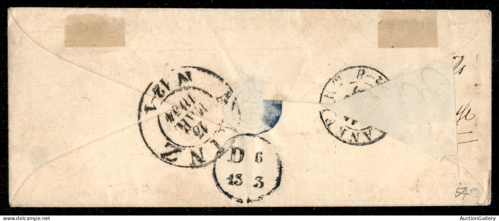 EUROPA - GERMANIA - 1854/1864 - Insieme Di Cinque Letterine Affrancate Con 6 Kreuzer Cifra (5 - Due) + 9 Kreuzer Cifra ( - Autres & Non Classés