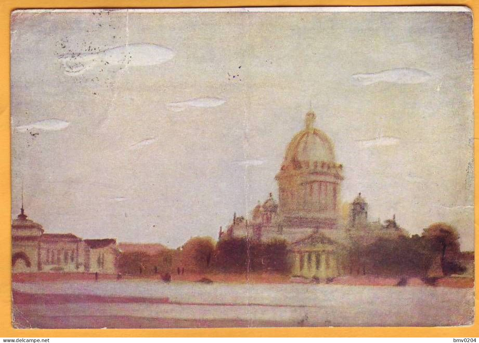 1943 Russia USSR History Leningrad Patriotic War Military Censorship 87 Airship. Christianity. Saint Isaac's Cathedral. - Cartas & Documentos