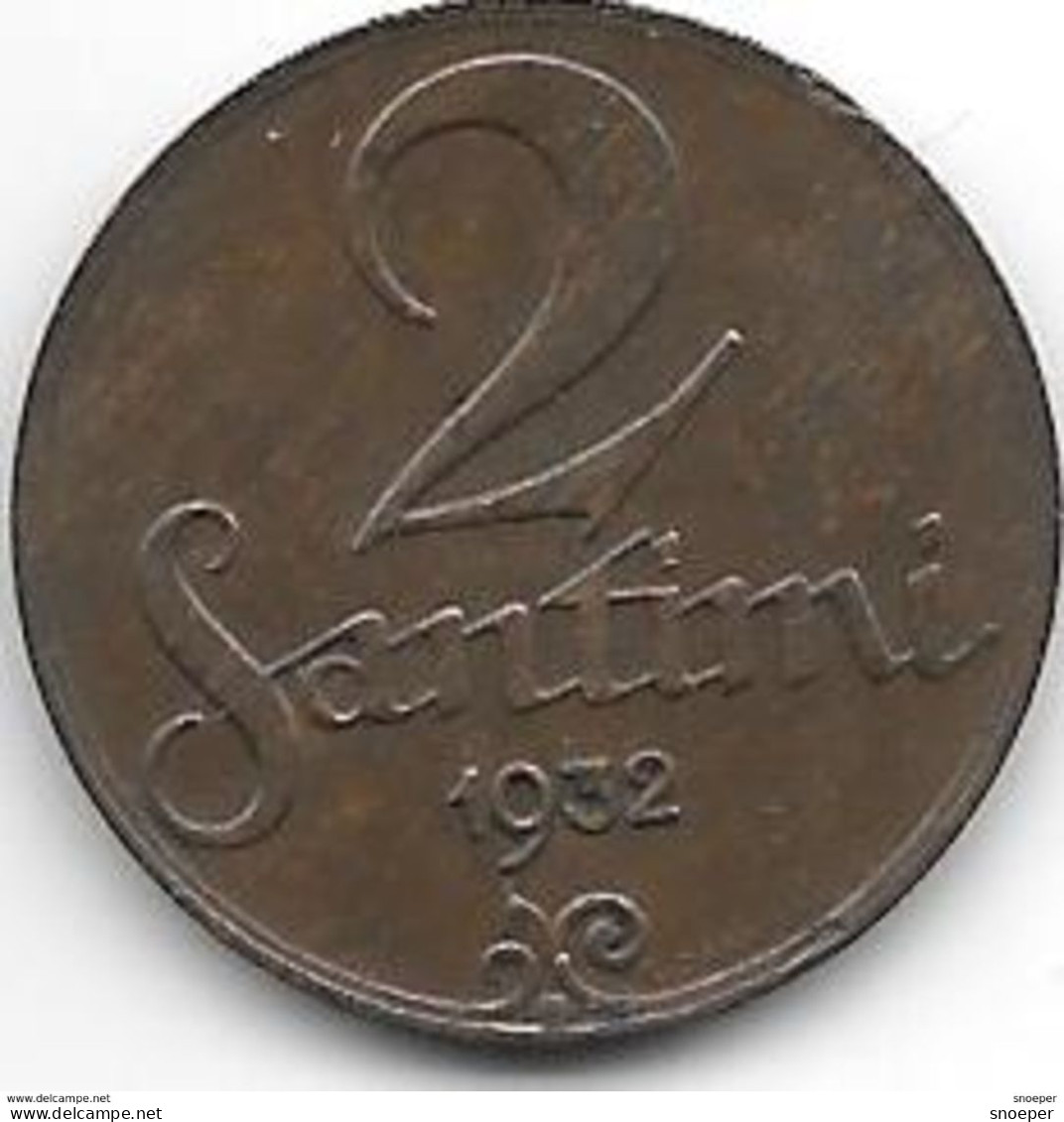 *latvia 2 Santimi 1932 Km 2  Xf+ - Latvia