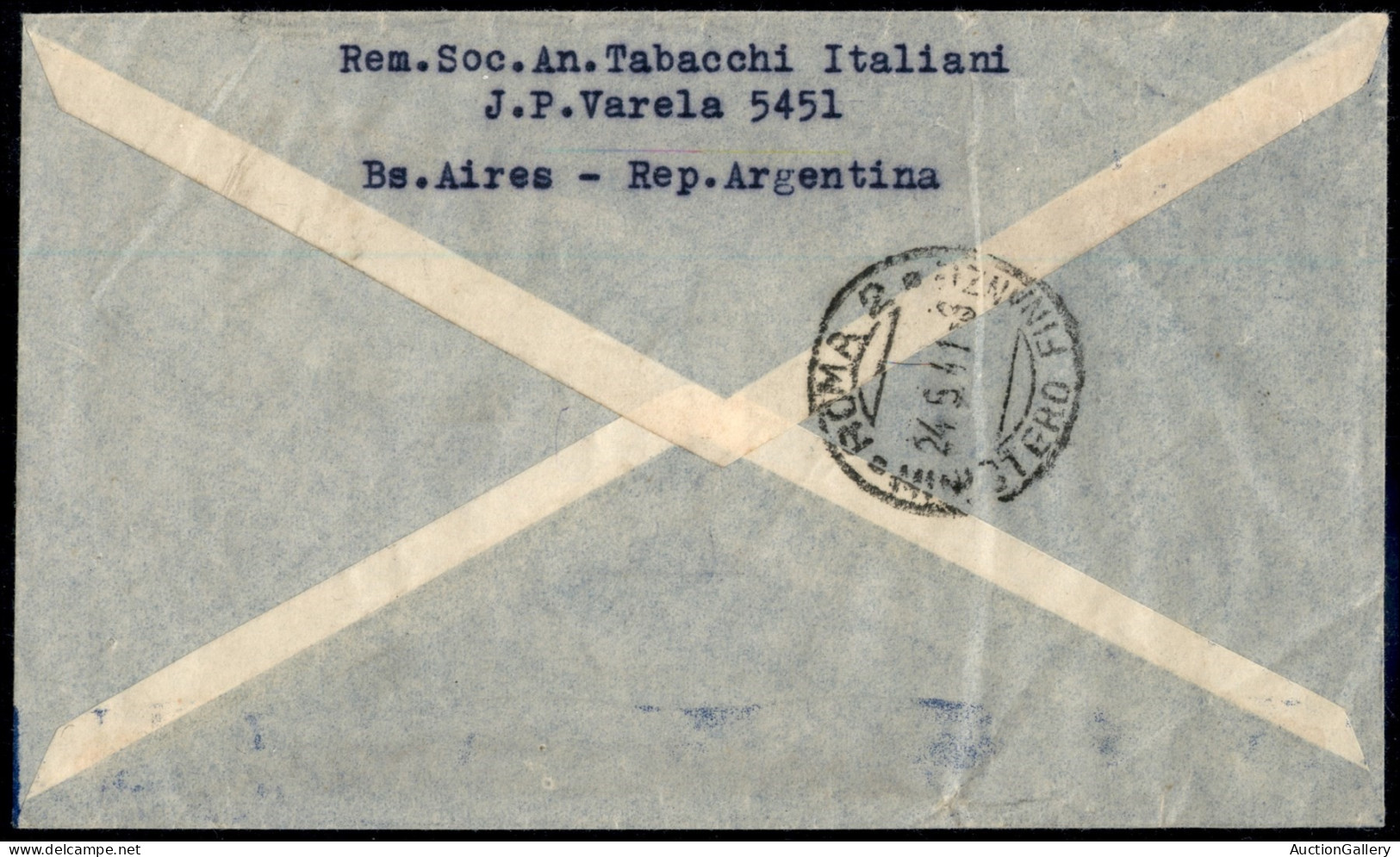 OLTREMARE - ARGENTINA - 1941 (23 Maggio) - LATI - Aerogramma Raccomandato Buenos Aires Roma - Otros & Sin Clasificación
