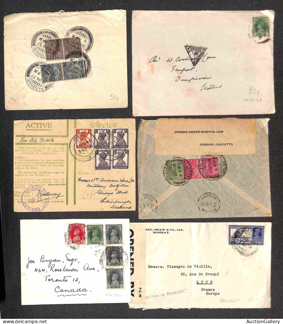 OLTREMARE - INDIA - 1903/1944 - Ventuno Lettere E Cartoline Con Varie Affrancature Del Periodo Per L'estero - Da Esamina - Andere & Zonder Classificatie