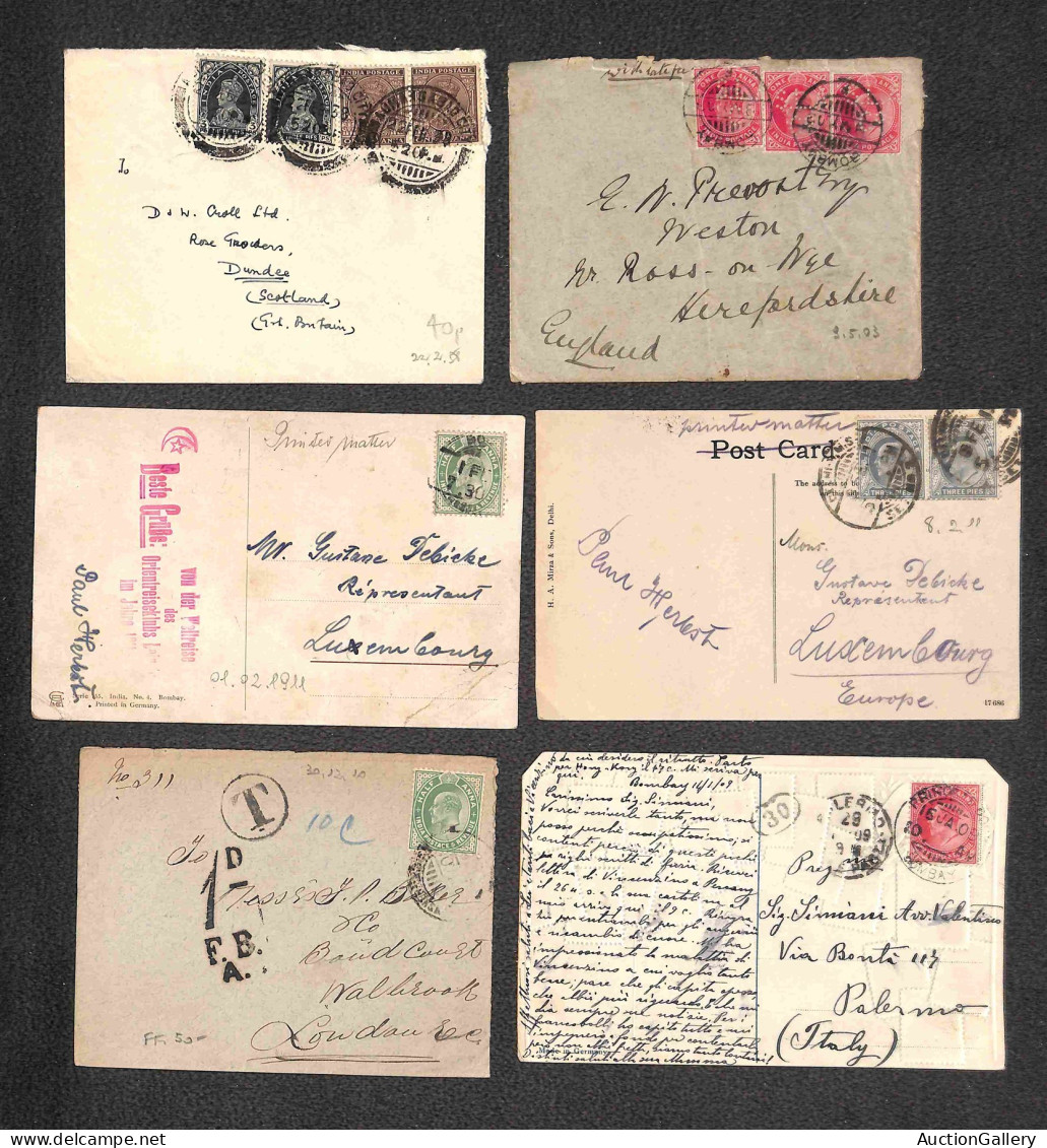 OLTREMARE - INDIA - 1903/1944 - Ventuno Lettere E Cartoline Con Varie Affrancature Del Periodo Per L'estero - Da Esamina - Other & Unclassified