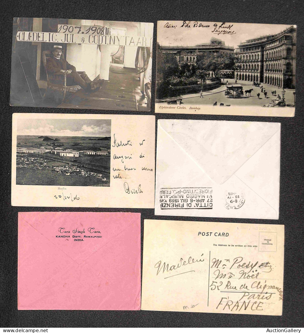 OLTREMARE - INDIA - 1903/1944 - Ventuno lettere e cartoline con varie affrancature del periodo per l'estero - da esamina