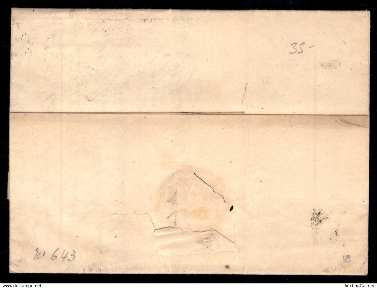 PREFILATELICHE - 1855 Lettera Da Livorno 19 Apr. Per Marsiglia Manoscritto "p.la Via Di Mare Vap. M. Antonietta" E Segni - Autres & Non Classés