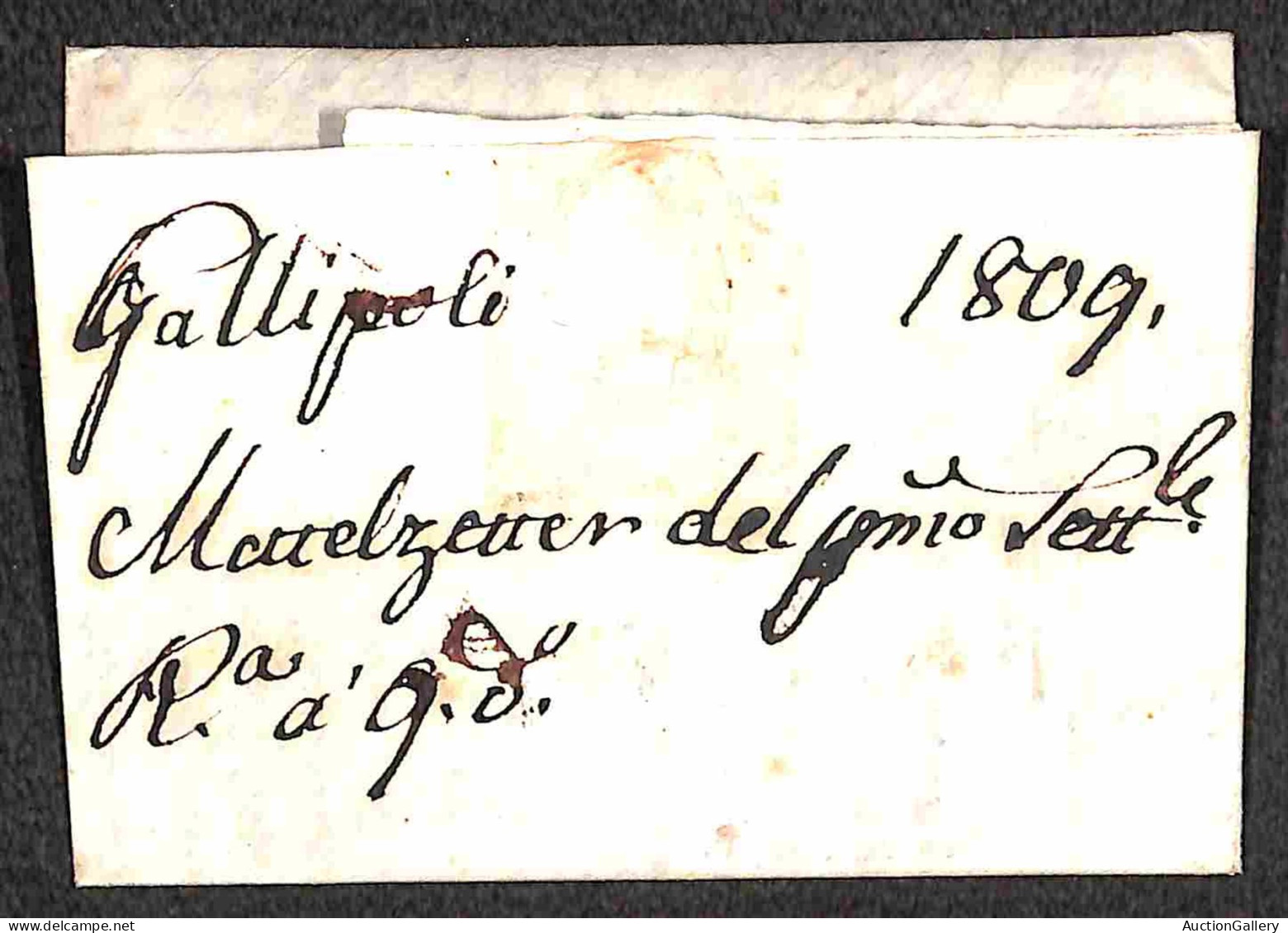 PREFILATELICHE - Lecce - Due Lettere Per Napoli Del 1809 (rosso) E 1813 - Tassate - Sonstige & Ohne Zuordnung