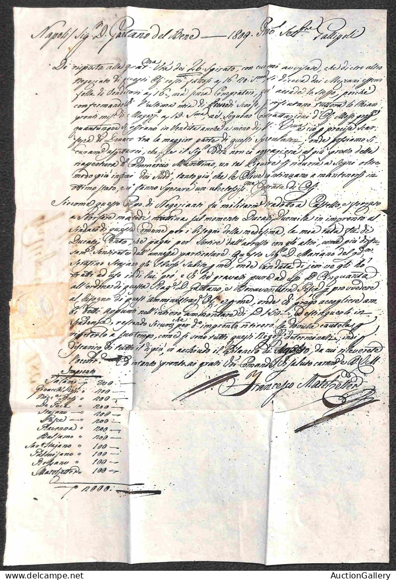 PREFILATELICHE - Lecce - Due Lettere Per Napoli Del 1809 (rosso) E 1813 - Tassate - Autres & Non Classés