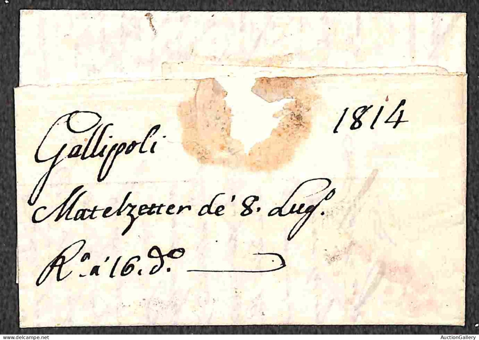 PREFILATELICHE - Gallipoli - Due Lettere Per Napoli Del 1811 (rosso) E 1814 - Tassate - Other & Unclassified