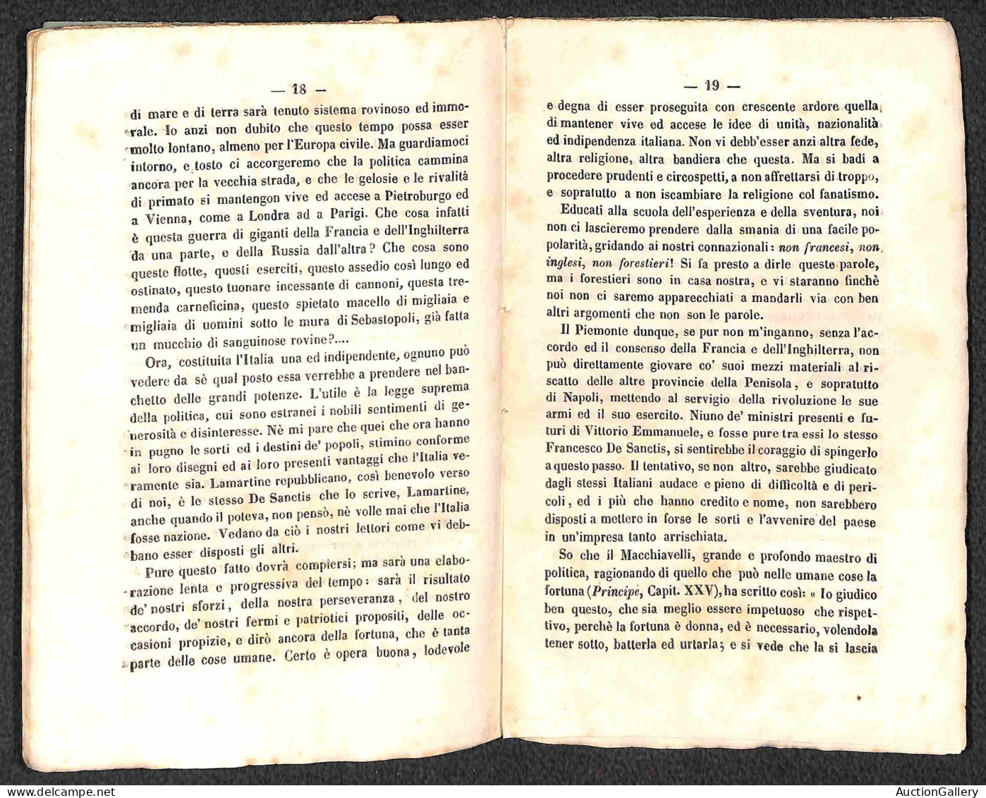 DOCUMENTI/VARIE - 1855 - La Quistione Napoletana/Ferdinando Borbone E Luciano Murat - Opuscolo Di 44 Pagine Rilegato Con - Otros & Sin Clasificación