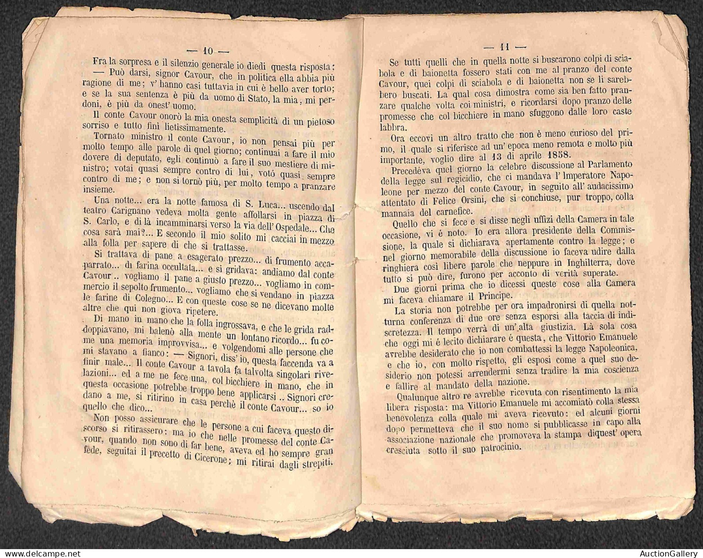 DOCUMENTI/VARIE - 1860 - Garibaldi O Cavour - Memorie Politiche Di Angelo Brofferio - Opuscolo Di 32 Pagine (13x20) - Otros & Sin Clasificación