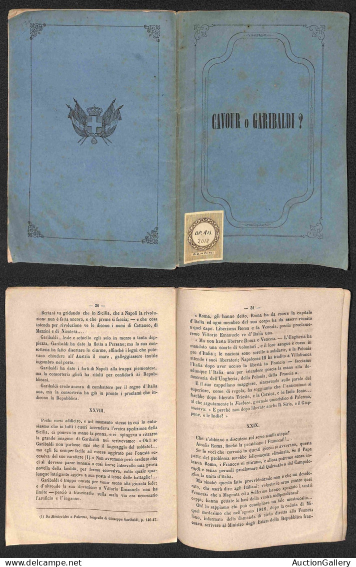 DOCUMENTI/VARIE - 1860 - Cavour O Garibaldi - Pier Carlo Boggio - Opuscolo Di 60 Pagine (14x21) - Sonstige & Ohne Zuordnung