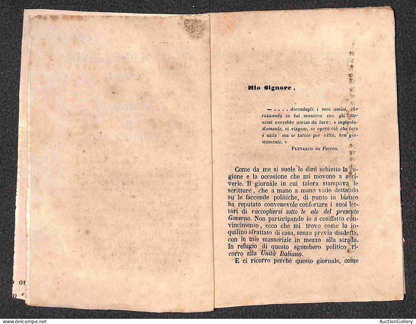 DOCUMENTI/VARIE - 1860 - Garibaldi O Cavour - F.D. Guerrazzi - Opuscolo Di 72 Pagine (10x15) - Autres & Non Classés